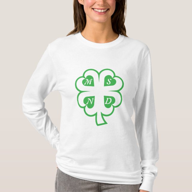 Klöver med hjärtan T-Shirt (Framsida)