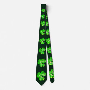 Klöver Neck Tie - Anpassningsbar Färg - Mörk grönt Slips