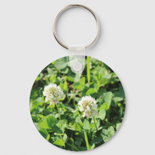 Klöver och blommor nyckelring
