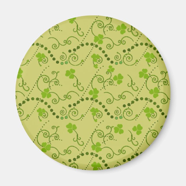 Klöver och Swirls Mönster Du lägger till din text Magnet (Framsidan)