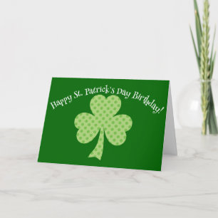 Klöver Polka dots St patricks day födelsedag Kort