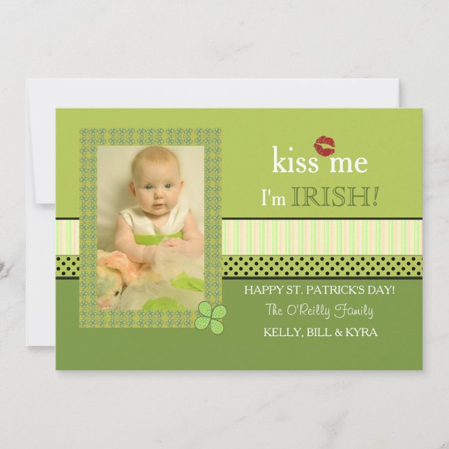 Klöver Ram St. Patrick's Day Photo Card Kort (Framsida)