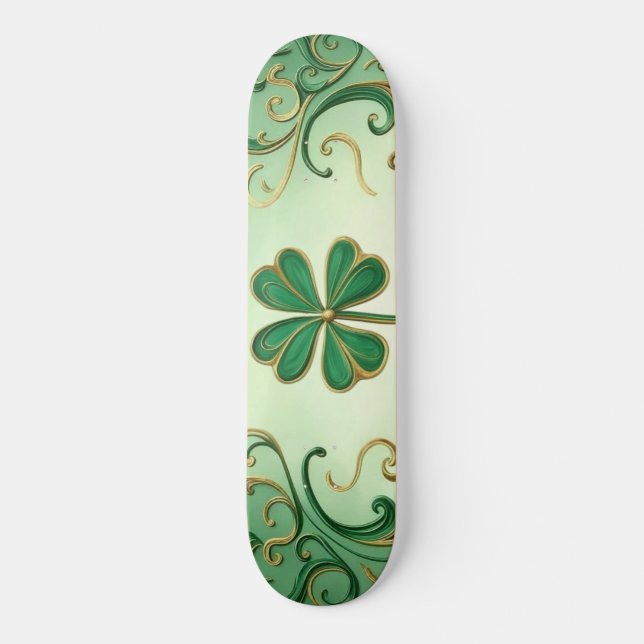 Klöver Saint patrick's day Mini Skateboard Bräda 18,5 Cm (Framsida)