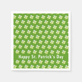 Klöver Shamrock Grönt Mönster Patrick's Day Party Pappersservett