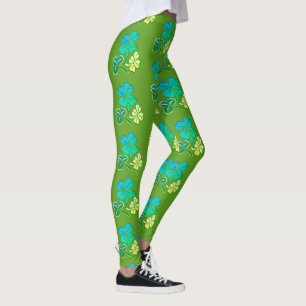 Klöver Shamrock Grönt Mönster St. Patrick's Day Leggings