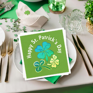 Klöver Shamrock Grönt St. Patrick's Day Party Pappersservett