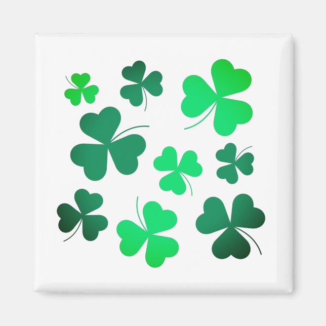 Klöver Shamrock Irish Grönt Vår St Patrick Day Magnet (Framsidan)