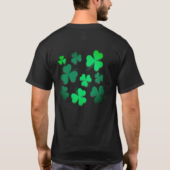 Klöver Shamrock Irish Grönt Vår St patricks day T Shirt (Baksida)