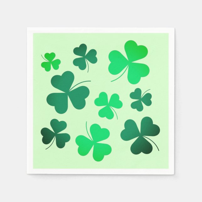 Klöver Shamrock Irish Vår Grönt St patricks day Pappersservett (Framsidan)