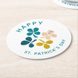 Klöver Shamrock Teckning Lycklig St. Patrick's day Underlägg Papper Rund