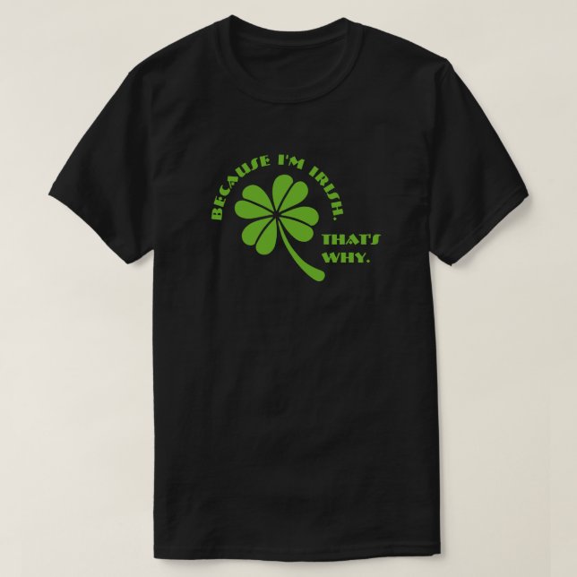 Klöver (smart) - för jag är irländare t shirt (Design framsida)