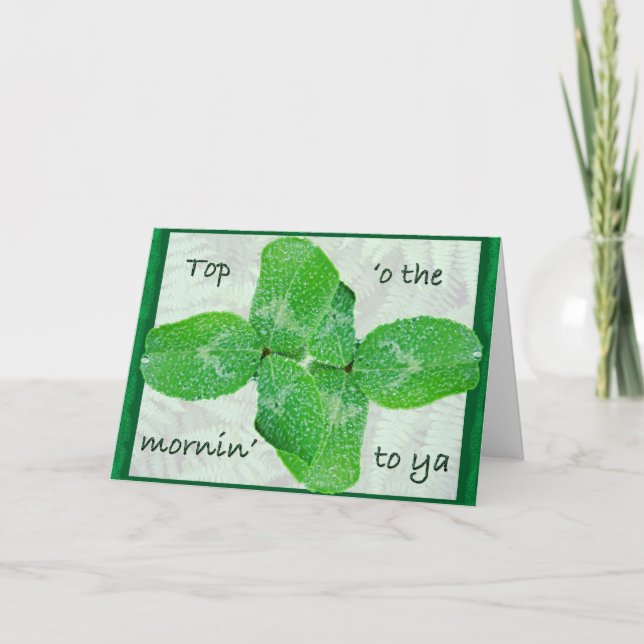 Klöver St patty's day-kort Helgkort (Framsida)