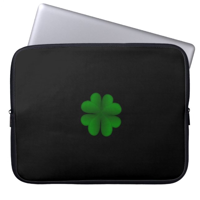 Klöver (svart) laptop fodral (Framsidan)