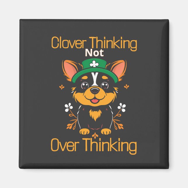 Klöver Thinking Hund Magnet (Framsidan)