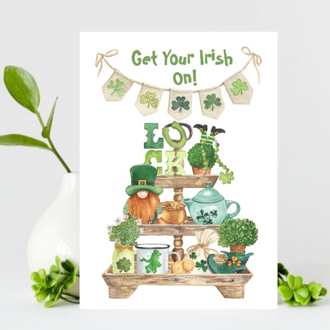 Klöver Tur Leprechaun Irish St patricks day Card Meddelande (Skapare uppladdad)