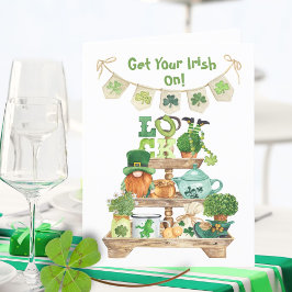 Klöver Tur Leprechaun Irish St patricks day Card Meddelande