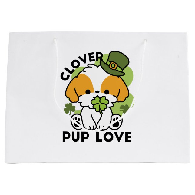 Klöver Valp Kärlek - St. Patrick's Day Hund design (Framsidan)