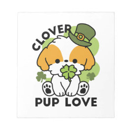 Klöver Valp Kärlek - St. Patrick's Day Hund design Anteckningsblock