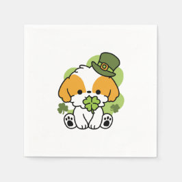 Klöver Valp Kärlek - St. Patrick's Day Hund design Pappersservett