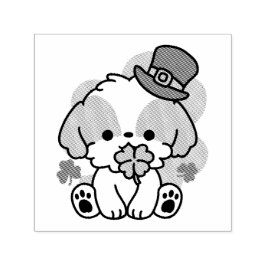 Klöver Valp Kärlek - St. Patrick's Day Hund design Självfärgande Stämpel