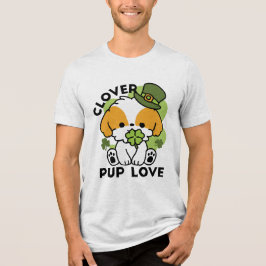 Klöver Valp Kärlek - St. Patrick's Day Hund design T Shirt