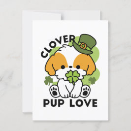 Klöver Valp Kärlek - St. Patrick's Day Hund design Vykort