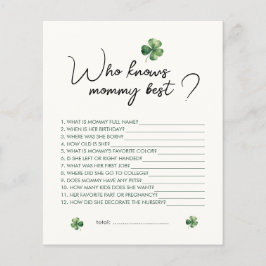 Klover vem känner mamman bäst baby shower spel