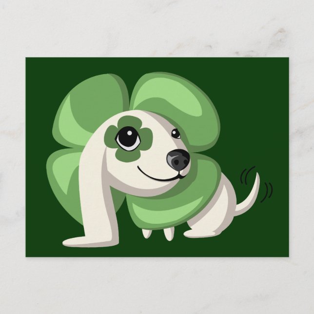 Klöver vid hund vykort (Framsida)