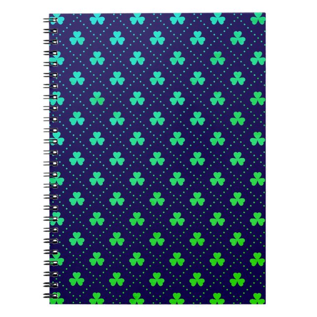 Kloverblad St. Patricks dag Mönster-53223 Anteckningsbok (Framsidan)