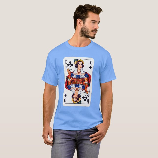 Klöverdrottning som leker kort t shirt (Hel framsida)