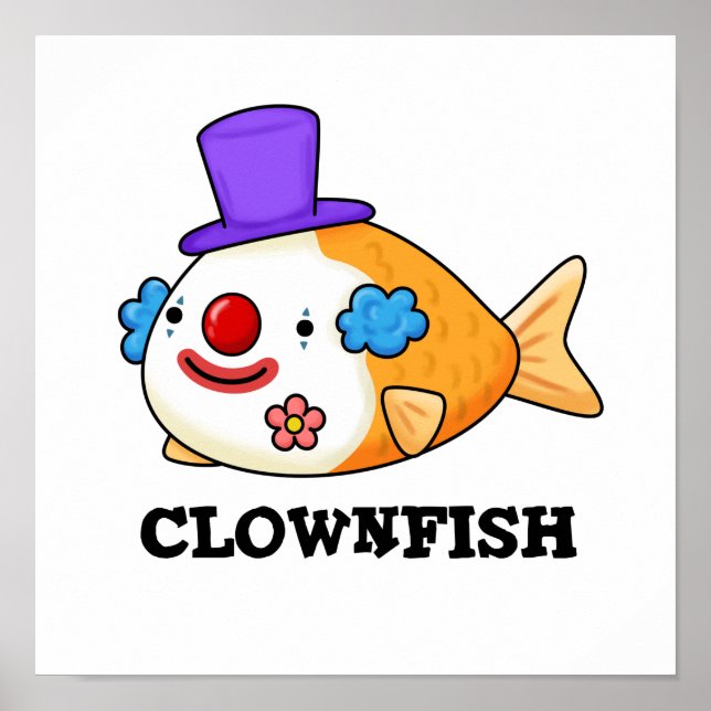 Klövfisk (Cute Animal Fish Pun) Poster (Framsidan)