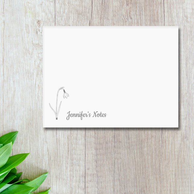 Klövstart Post-it Block (Botanical Snowdrop Line Art Flower Post-it Notes)