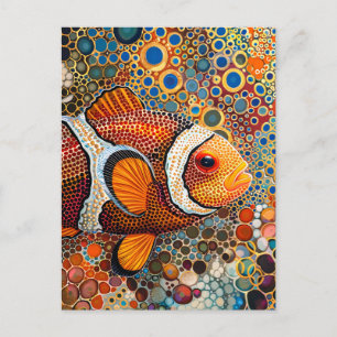 Klownfish in Aborigine Dot Art Stil Vykort