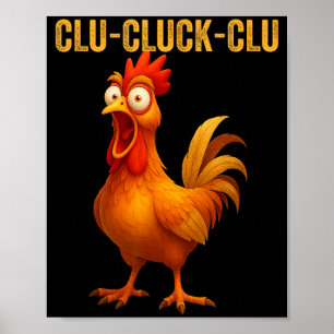 Klu-kluck-klu Rolig Tupp Kyckling Roligt Bondgård Poster