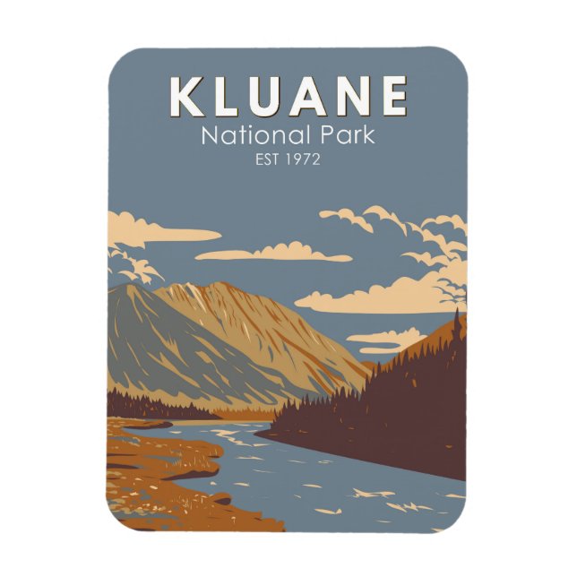 Kluane nationalpark fortfarande Brook Canada Trave Magnet (Vertikal)