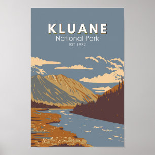 Kluane nationalpark fortfarande Brook Canada Trave Poster