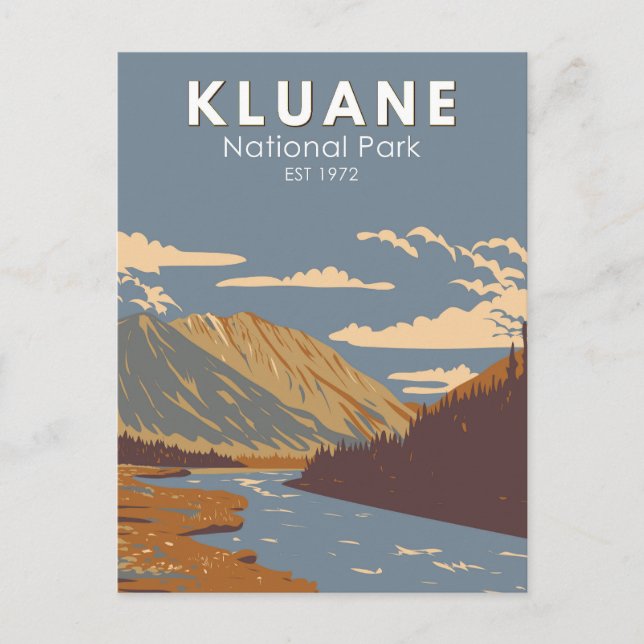 Kluane nationalpark fortfarande Brook Canada Trave Vykort (Framsida)
