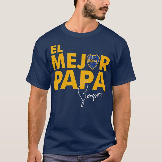 Klubb Atletico Boca Juniors El mejor Pappa Tshirt T Shirt (Framsida)