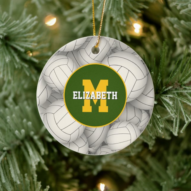 klubb av färg anpassningsbar volleyball julgransprydnad keramik (Träd)