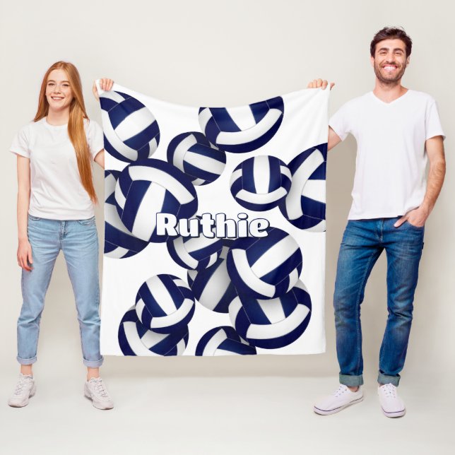 klubb av marinblå volleyboll färg sportrumsdekaler fleecefilt (På plats)