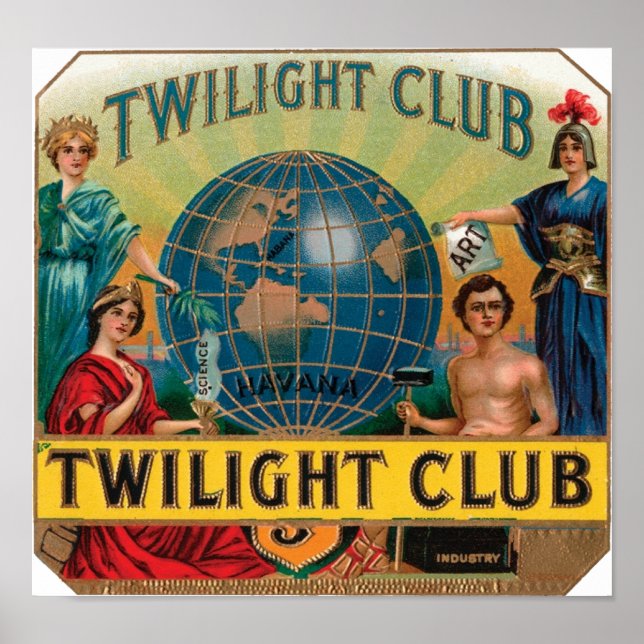 Klubb Cigar-etikett Poster (Framsidan)