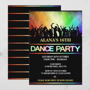 Klubb Dance Party-inbjudningar Inbjudningar