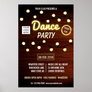 Klubb Deejay Dance Music Party add logotyp Poster