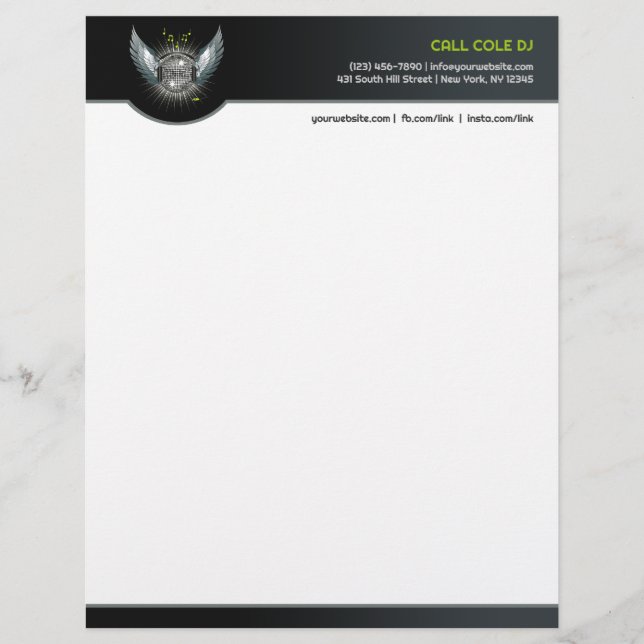 Klubb DJ Letterhead Brevhuvud (Framsida)