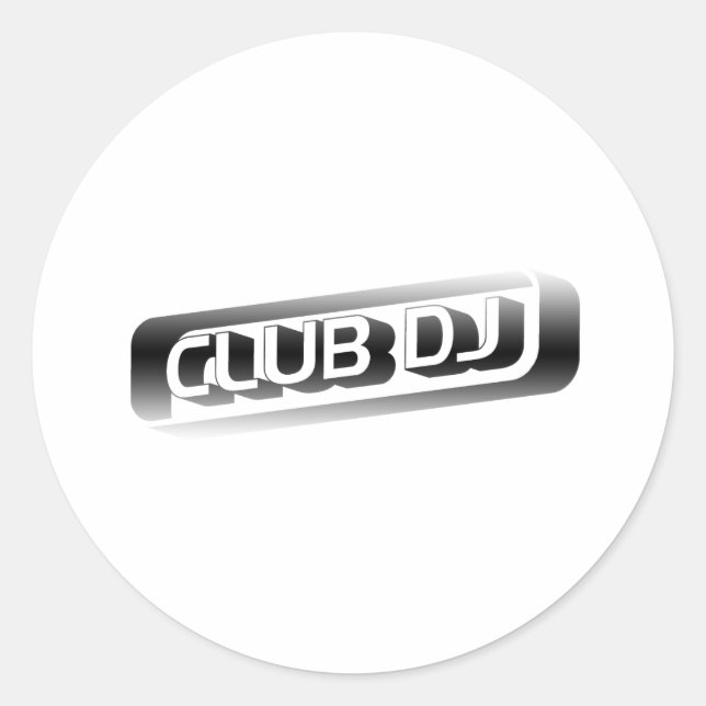 Klubb DJ Runt Klistermärke (Framsida)