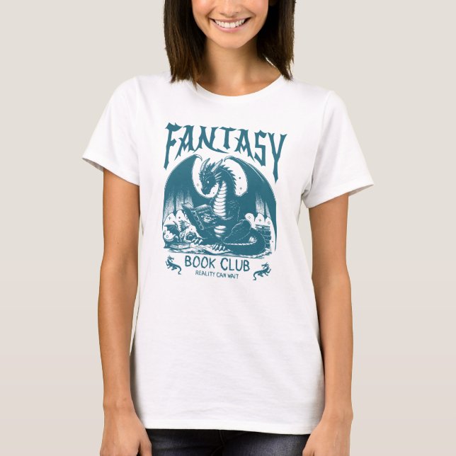 Klubb Dragon Fantasy Bok T Shirt (Framsida)