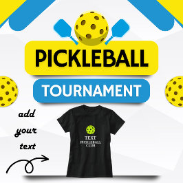 Klubb för anpassningsbar Text Pickleball T Shirt