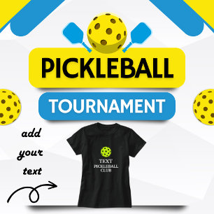 Klubb för anpassningsbar Text Pickleball T Shirt