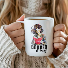 Klubb för bokad och upptagen vid läsare av Bok Kaffemugg