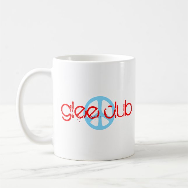 Klubb för fredkärlekGlee [den Retro vitCafemuggen] Kaffemugg (Vänster)